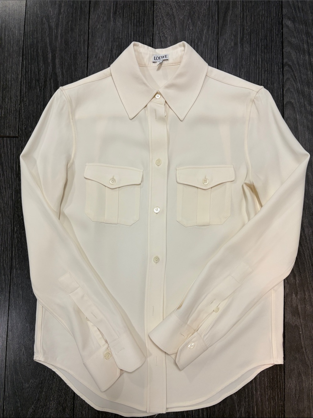 Loewe Ivory Button-Down Blouse size 34